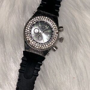 Elegant Silver and Black Women's Watch